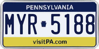 PA license plate MYR5188