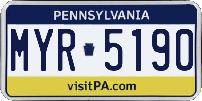 PA license plate MYR5190
