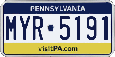 PA license plate MYR5191