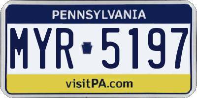 PA license plate MYR5197