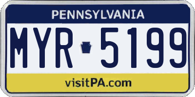 PA license plate MYR5199