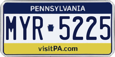 PA license plate MYR5225