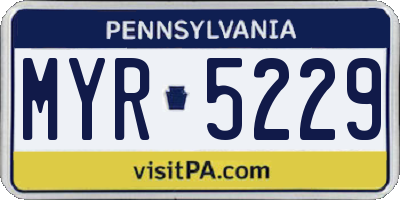PA license plate MYR5229