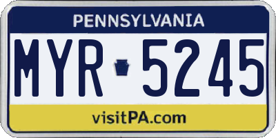 PA license plate MYR5245