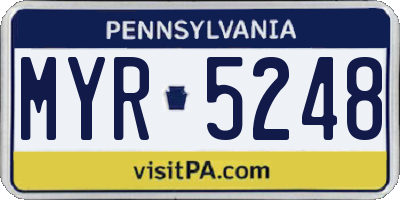 PA license plate MYR5248