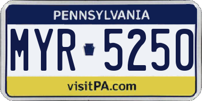 PA license plate MYR5250
