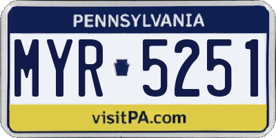 PA license plate MYR5251