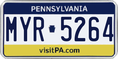 PA license plate MYR5264