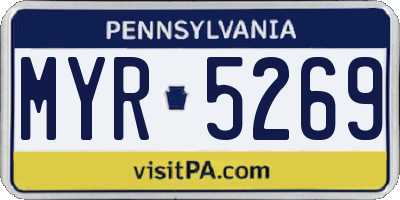 PA license plate MYR5269