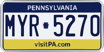 PA license plate MYR5270