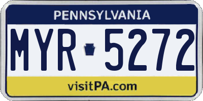 PA license plate MYR5272