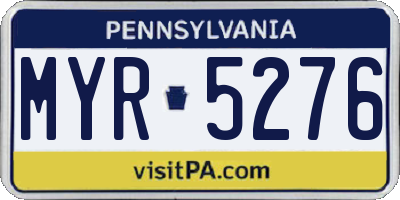 PA license plate MYR5276