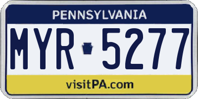 PA license plate MYR5277