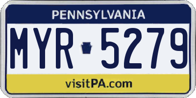 PA license plate MYR5279