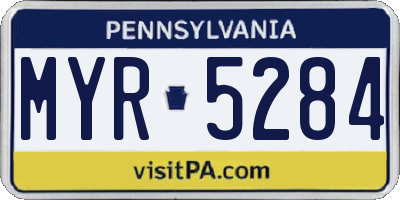PA license plate MYR5284