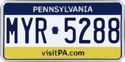 PA license plate MYR5288