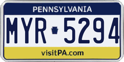 PA license plate MYR5294