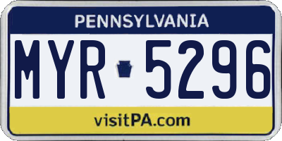 PA license plate MYR5296
