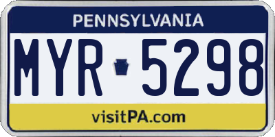 PA license plate MYR5298