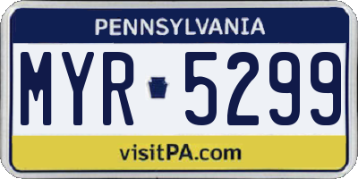 PA license plate MYR5299