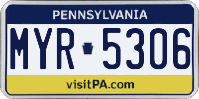 PA license plate MYR5306