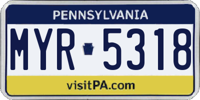 PA license plate MYR5318