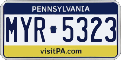 PA license plate MYR5323