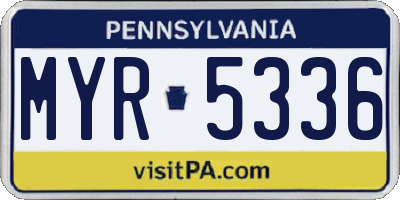 PA license plate MYR5336