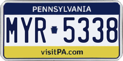 PA license plate MYR5338