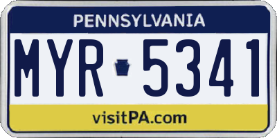 PA license plate MYR5341