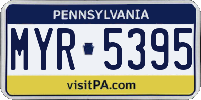 PA license plate MYR5395