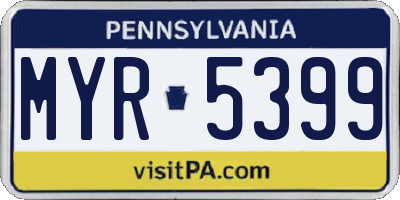 PA license plate MYR5399