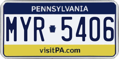 PA license plate MYR5406