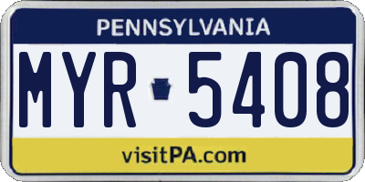 PA license plate MYR5408