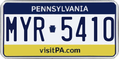 PA license plate MYR5410