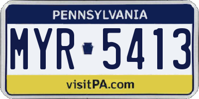 PA license plate MYR5413