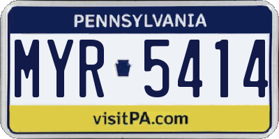 PA license plate MYR5414