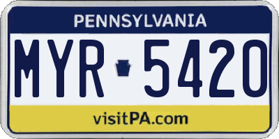 PA license plate MYR5420