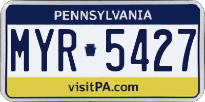 PA license plate MYR5427