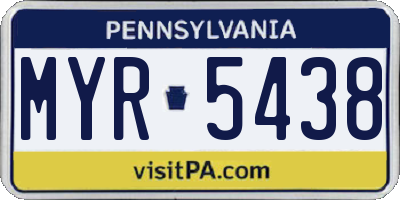 PA license plate MYR5438