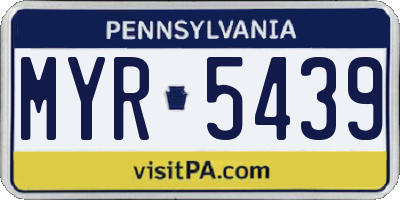 PA license plate MYR5439