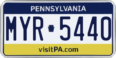 PA license plate MYR5440
