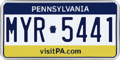 PA license plate MYR5441