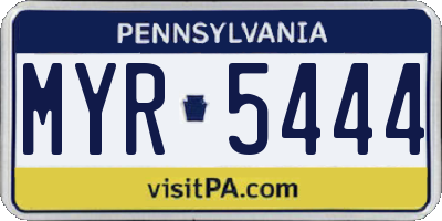 PA license plate MYR5444