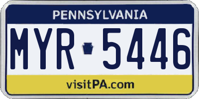 PA license plate MYR5446
