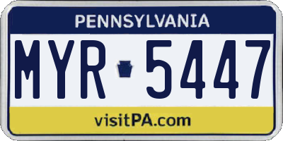 PA license plate MYR5447
