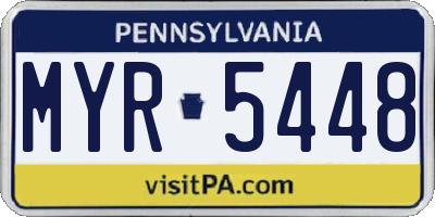 PA license plate MYR5448