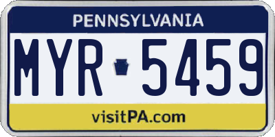 PA license plate MYR5459