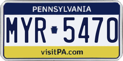PA license plate MYR5470
