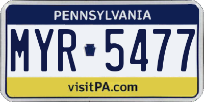 PA license plate MYR5477